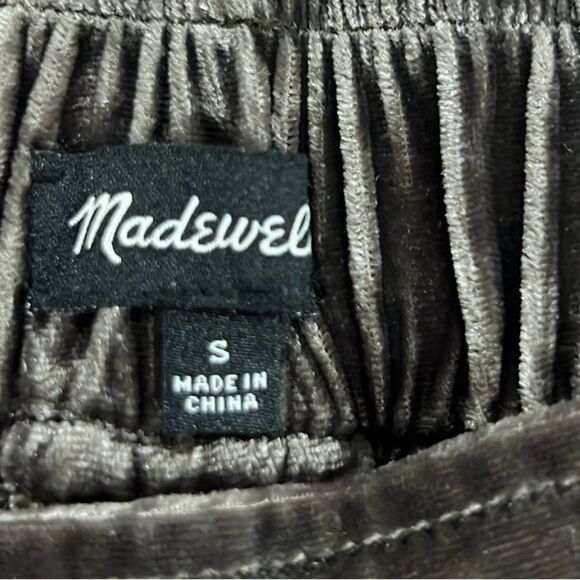 Madewell brown velvet silk blend wide leg crop pants size Small - Picture 8 of 9